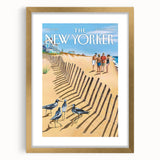 Vintage New Yorker Poster - Beach Scene Art Print
