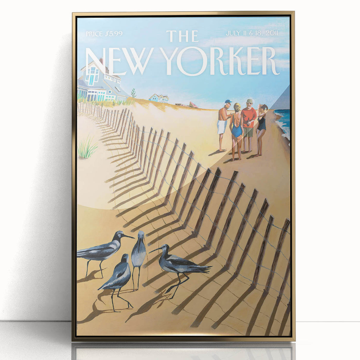 Vintage New Yorker Poster - Beach Scene Art Print