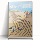 Vintage New Yorker Poster - Beach Scene Art Print