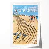 Vintage New Yorker Poster - Beach Scene Art Print