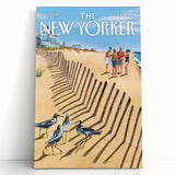 Vintage New Yorker Poster - Beach Scene Art Print