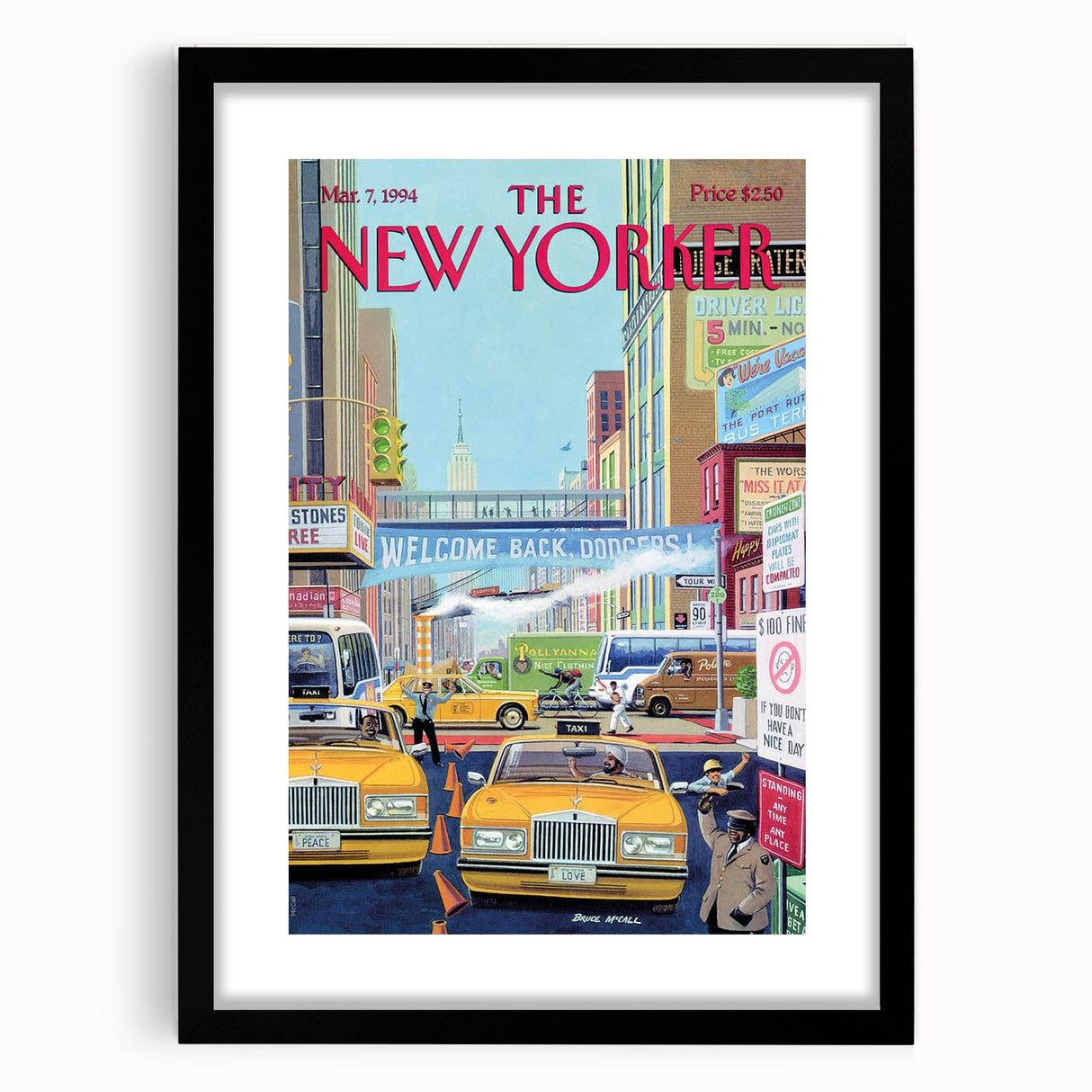New Yorker Magazine Cover Art - Welcome Back Dodgers City Scene Poster