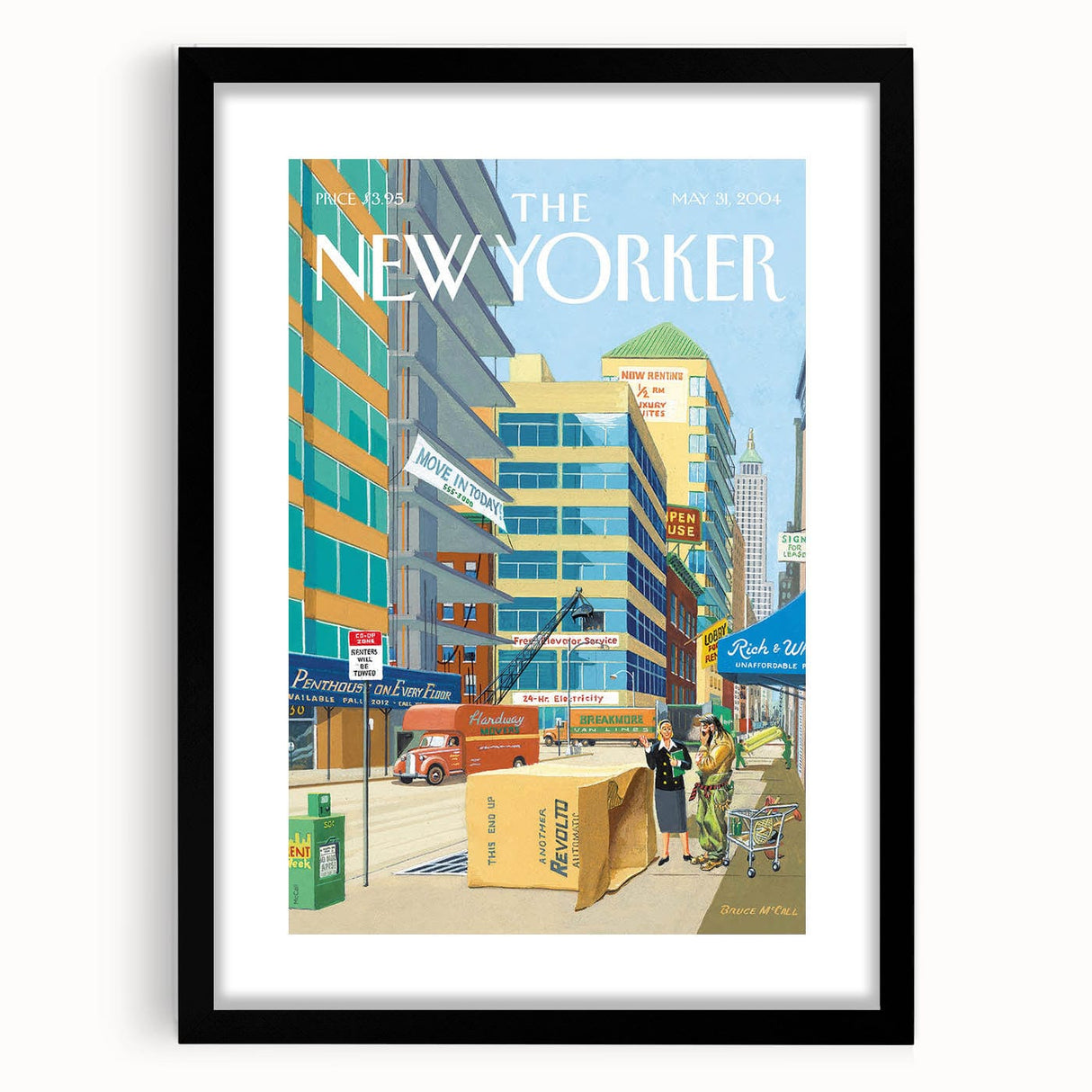 New Yorker Magazine Cover Art - City Life Rental Scene Poster