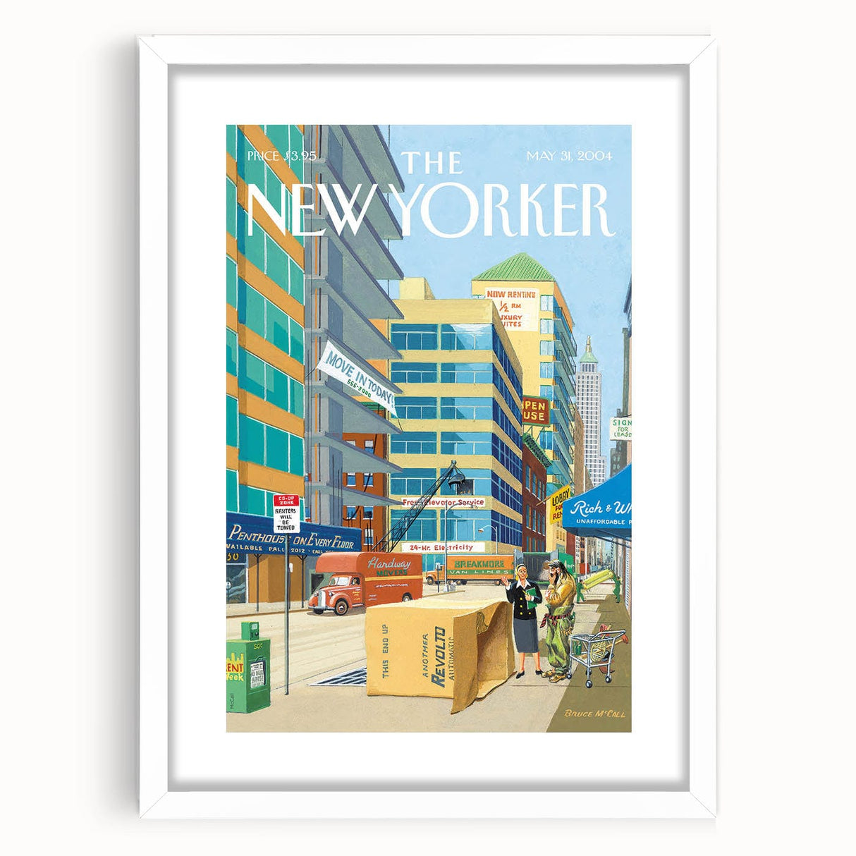 New Yorker Magazine Cover Art - City Life Rental Scene Poster