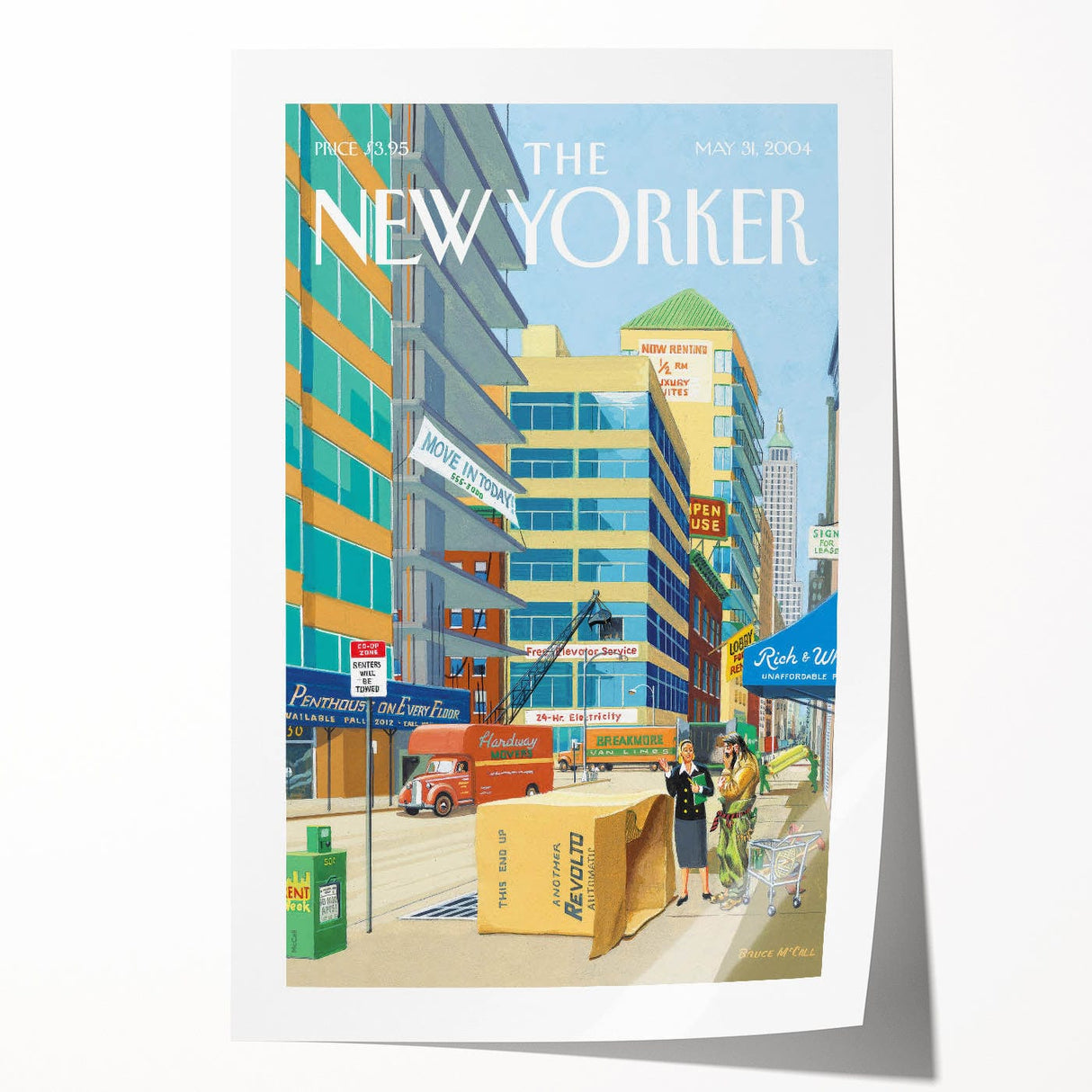 New Yorker Magazine Cover Art - City Life Rental Scene Poster