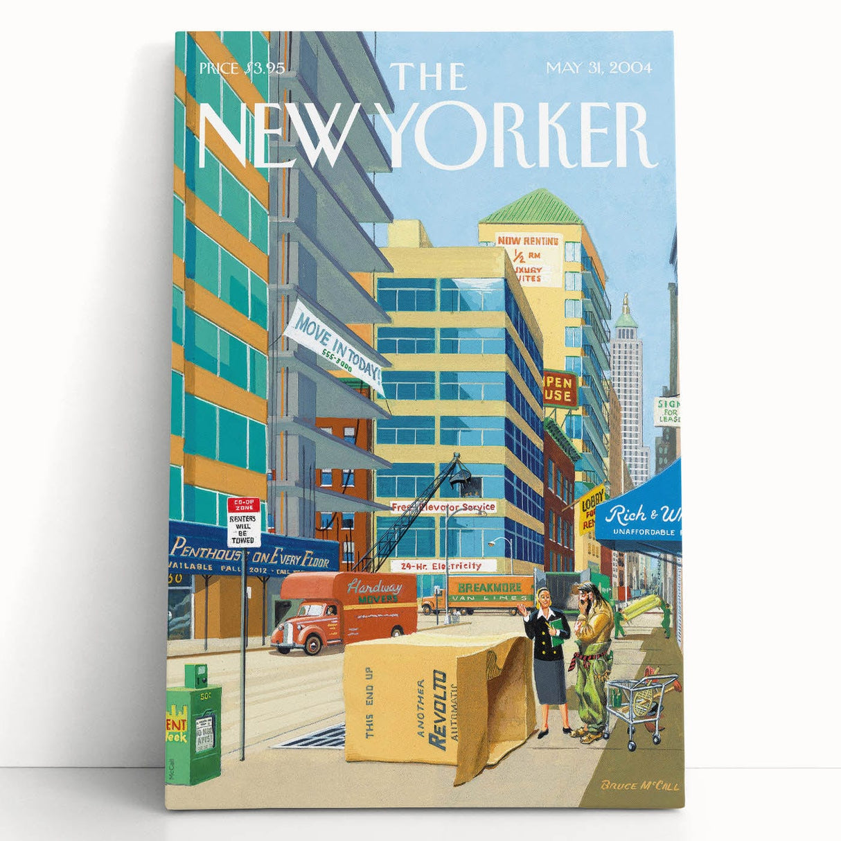 New Yorker Magazine Cover Art - City Life Rental Scene Poster