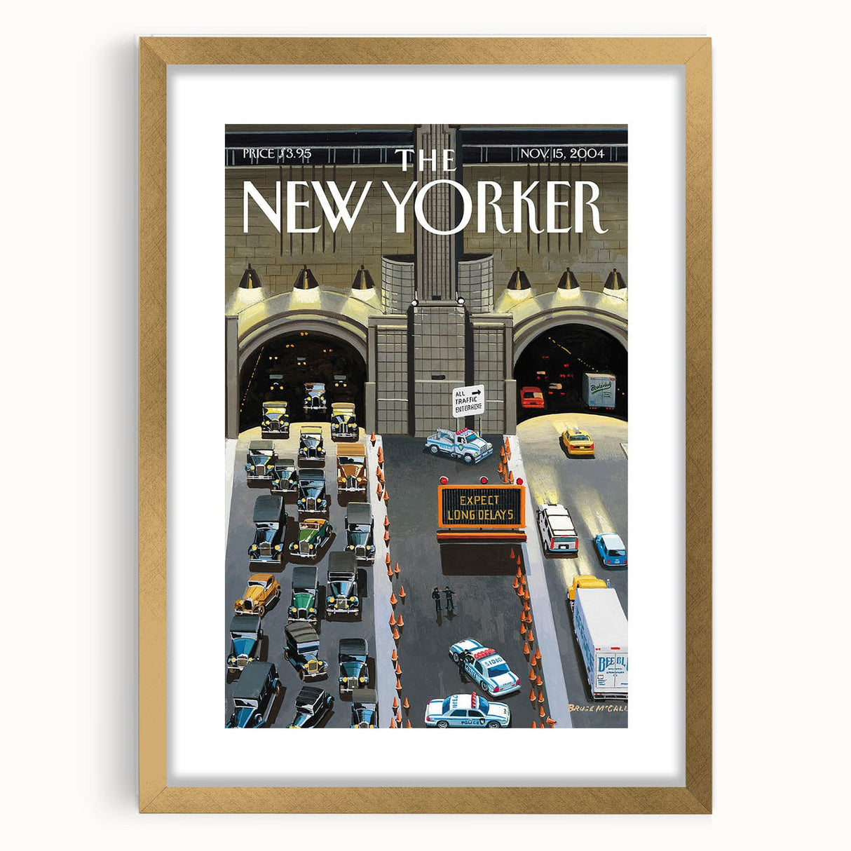 New Yorker Magazine Cover Art - Tunnel Traffic Delays Vintage Poster