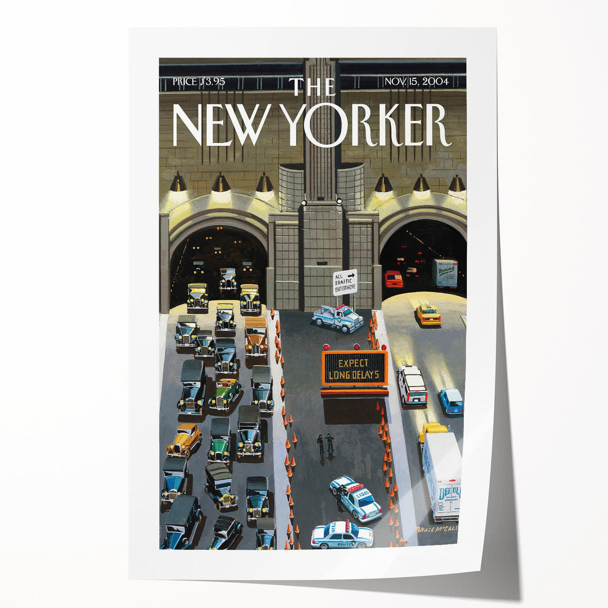 New Yorker Magazine Cover Art - Tunnel Traffic Delays Vintage Poster