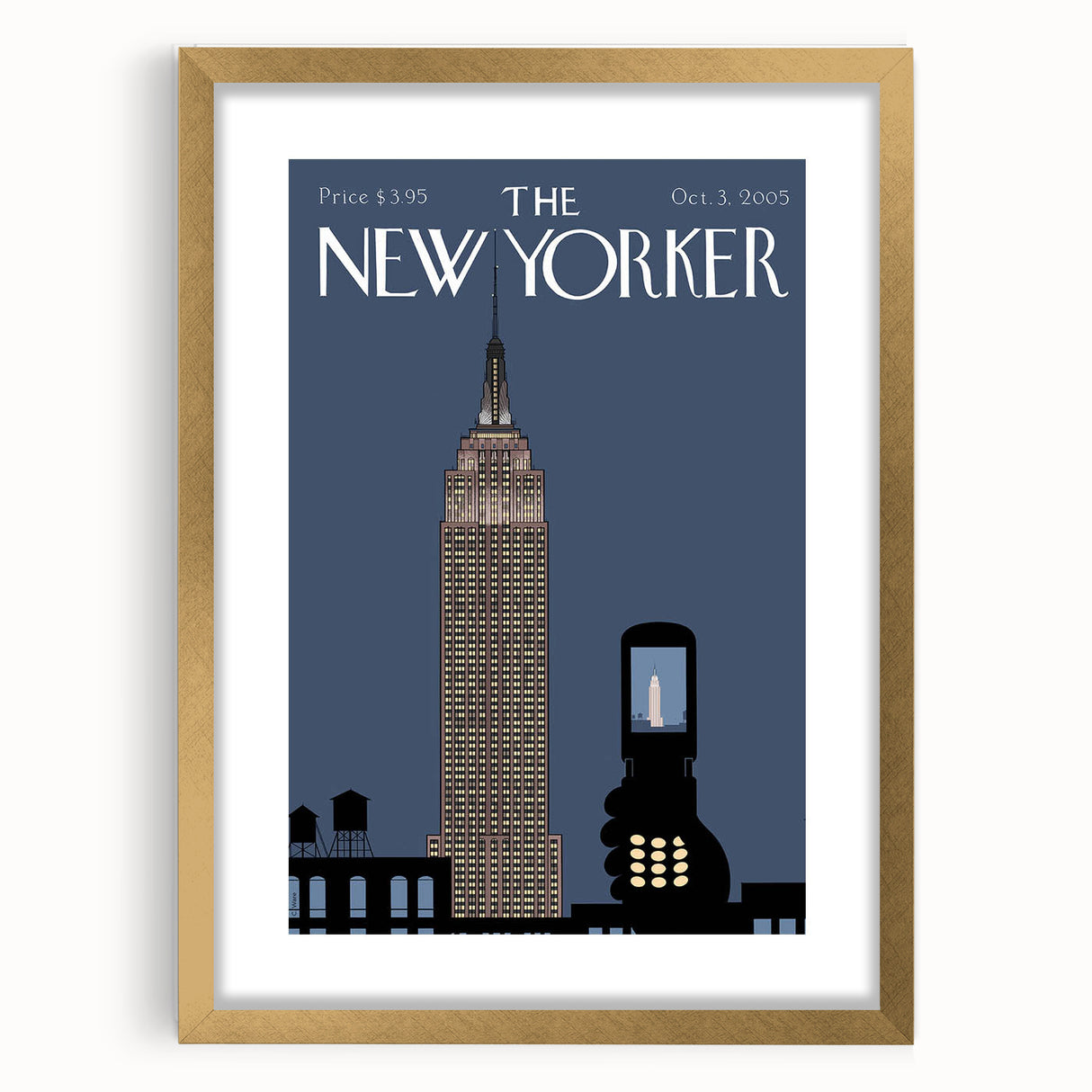 New Yorker Magazine Cover Art - Empire State Building Cell Phone Poster