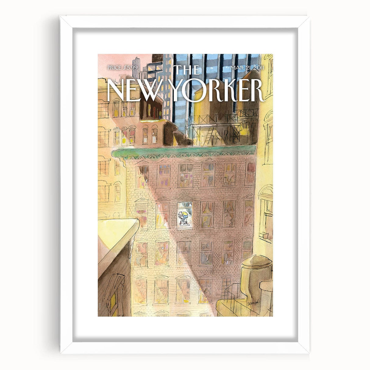 New Yorker Magazine Cover Art - Urban Apartment Scene Vintage Poster