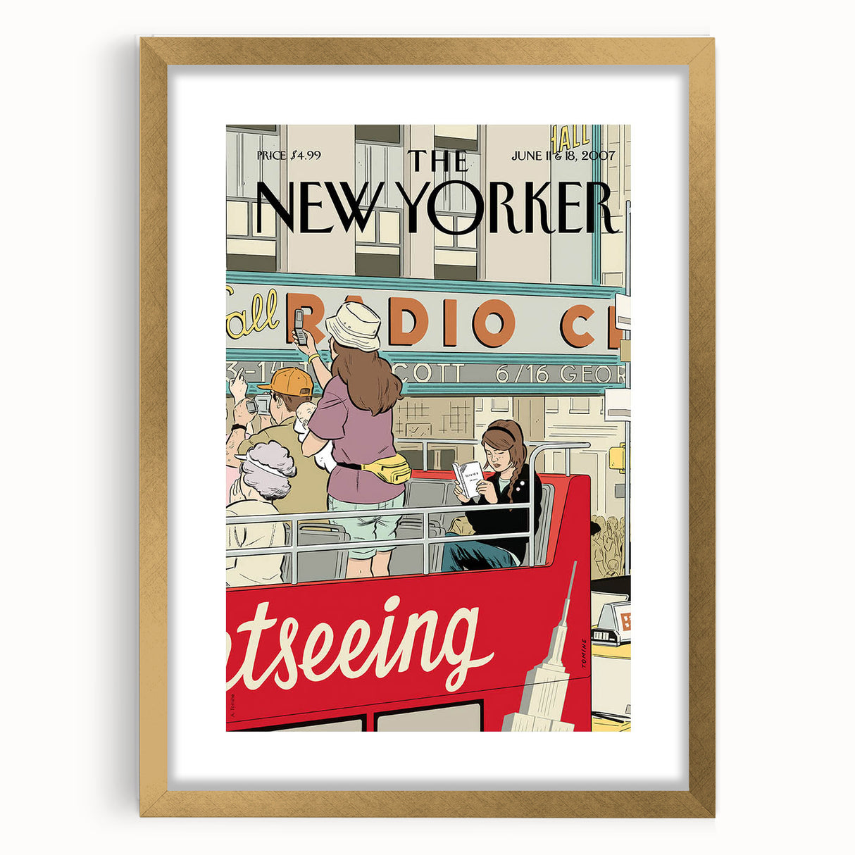 New Yorker Magazine Cover Art - Sightseeing in NYC Vintage Poster