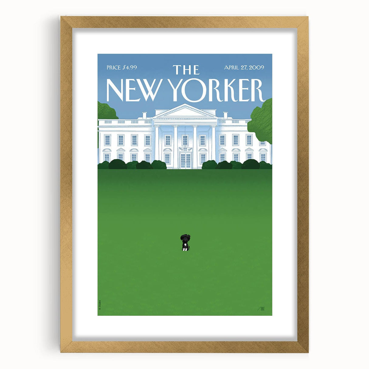 New Yorker Magazine Cover Art - White House Dog Vintage Poster