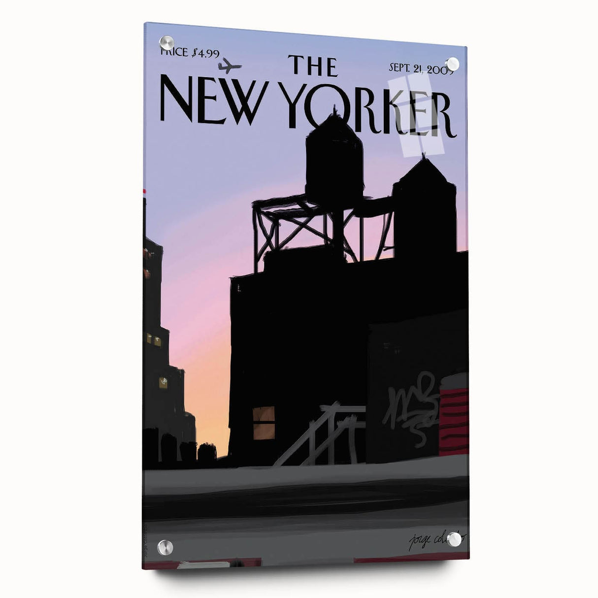 New Yorker Magazine Cover Art - Rooftop at Sunset Vintage Poster