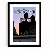 New Yorker Magazine Cover Art - Rooftop at Sunset Vintage Poster