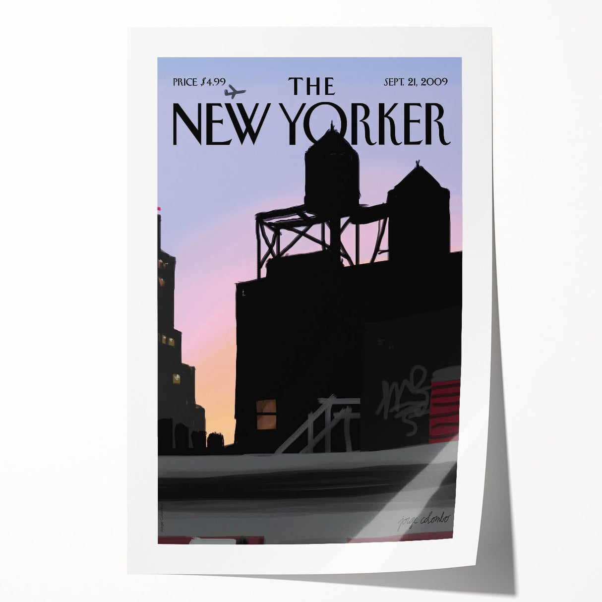 New Yorker Magazine Cover Art - Rooftop at Sunset Vintage Poster