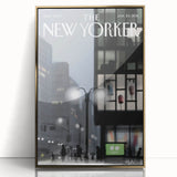 New Yorker Magazine Cover Art - Nighttime City Scene Vintage Poster