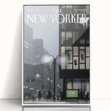 New Yorker Magazine Cover Art - Nighttime City Scene Vintage Poster