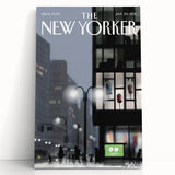 New Yorker Magazine Cover Art - Nighttime City Scene Vintage Poster