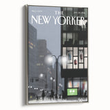 New Yorker Magazine Cover Art - Nighttime City Scene Vintage Poster