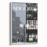 New Yorker Magazine Cover Art - Nighttime City Scene Vintage Poster
