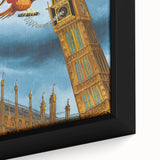 Vintage New Yorker Poster - Big Ben & Spring Bird Art