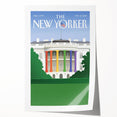 Vintage New Yorker Poster – White House Rainbow Pillars Print