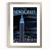 Vintage New Yorker Poster – Empire State Building Night Skyline