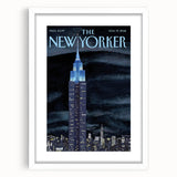 Vintage New Yorker Poster – Empire State Building Night Skyline