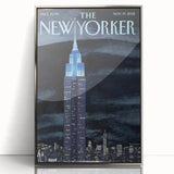 Vintage New Yorker Poster – Empire State Building Night Skyline