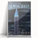 Vintage New Yorker Poster – Empire State Building Night Skyline