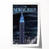 Vintage New Yorker Poster – Empire State Building Night Skyline