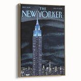 Vintage New Yorker Poster – Empire State Building Night Skyline
