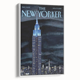Vintage New Yorker Poster – Empire State Building Night Skyline