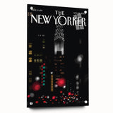 Vintage New Yorker Poster – Chrysler Building Night Lights