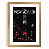 Vintage New Yorker Poster – Chrysler Building Night Lights