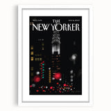 Vintage New Yorker Poster – Chrysler Building Night Lights
