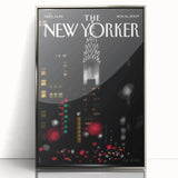 Vintage New Yorker Poster – Chrysler Building Night Lights