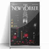 Vintage New Yorker Poster – Chrysler Building Night Lights