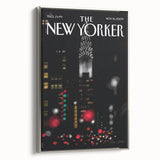 Vintage New Yorker Poster – Chrysler Building Night Lights