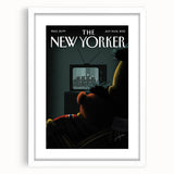 Vintage New Yorker Poster – Bert and Ernie Watching TV Art Print