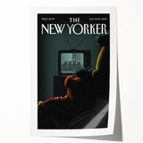 Vintage New Yorker Poster – Bert and Ernie Watching TV Art Print