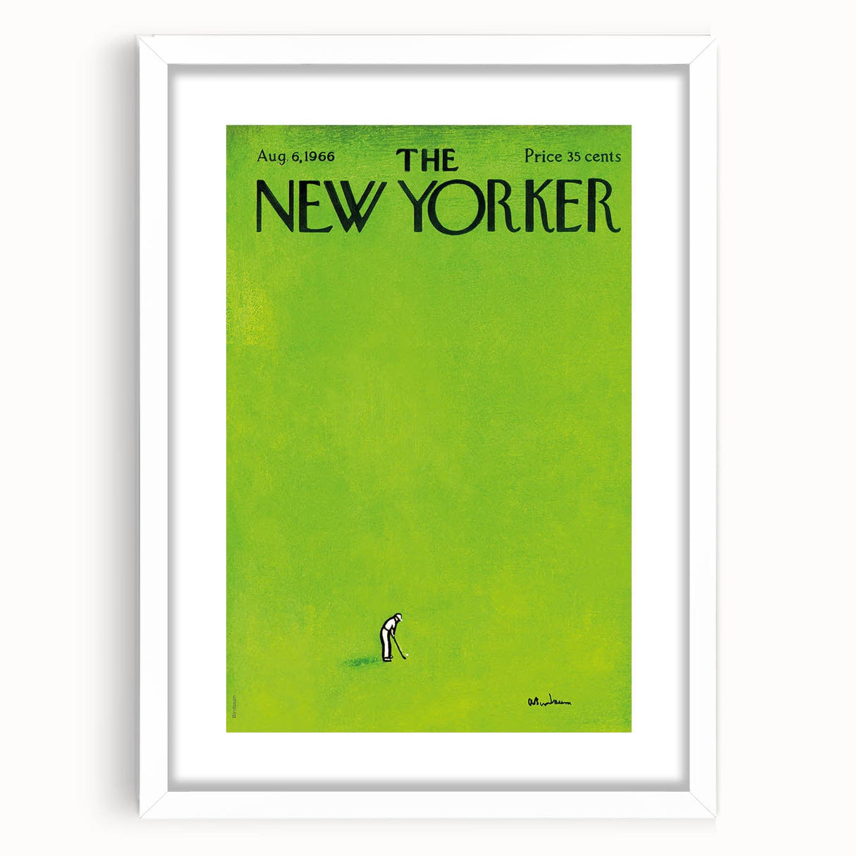 Vintage New Yorker Poster – Golfer on Green Field Art Print