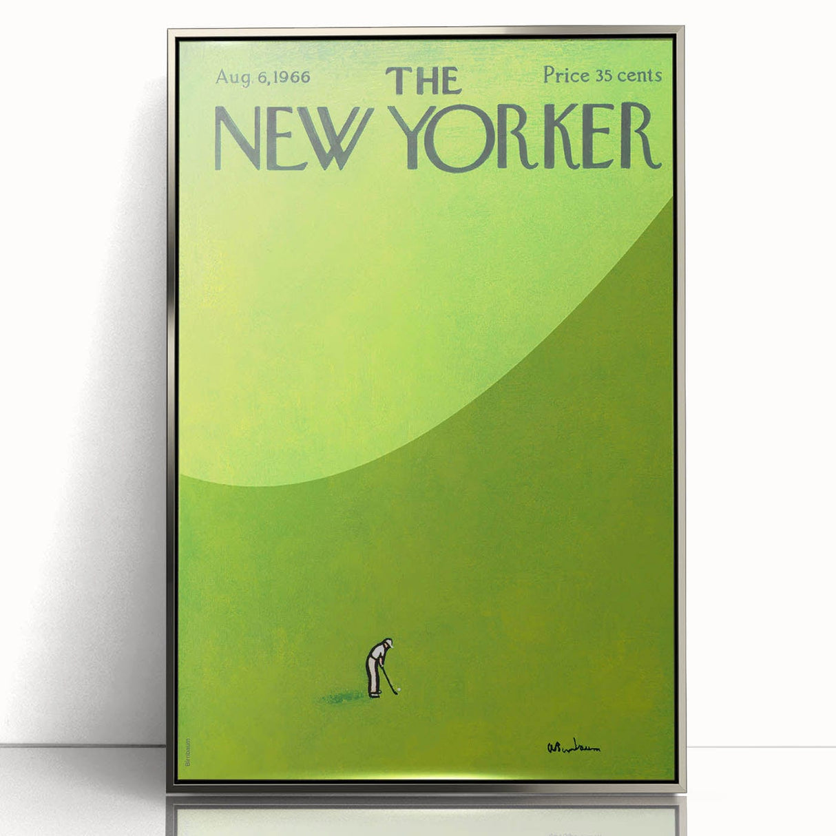 Vintage New Yorker Poster – Golfer on Green Field Art Print