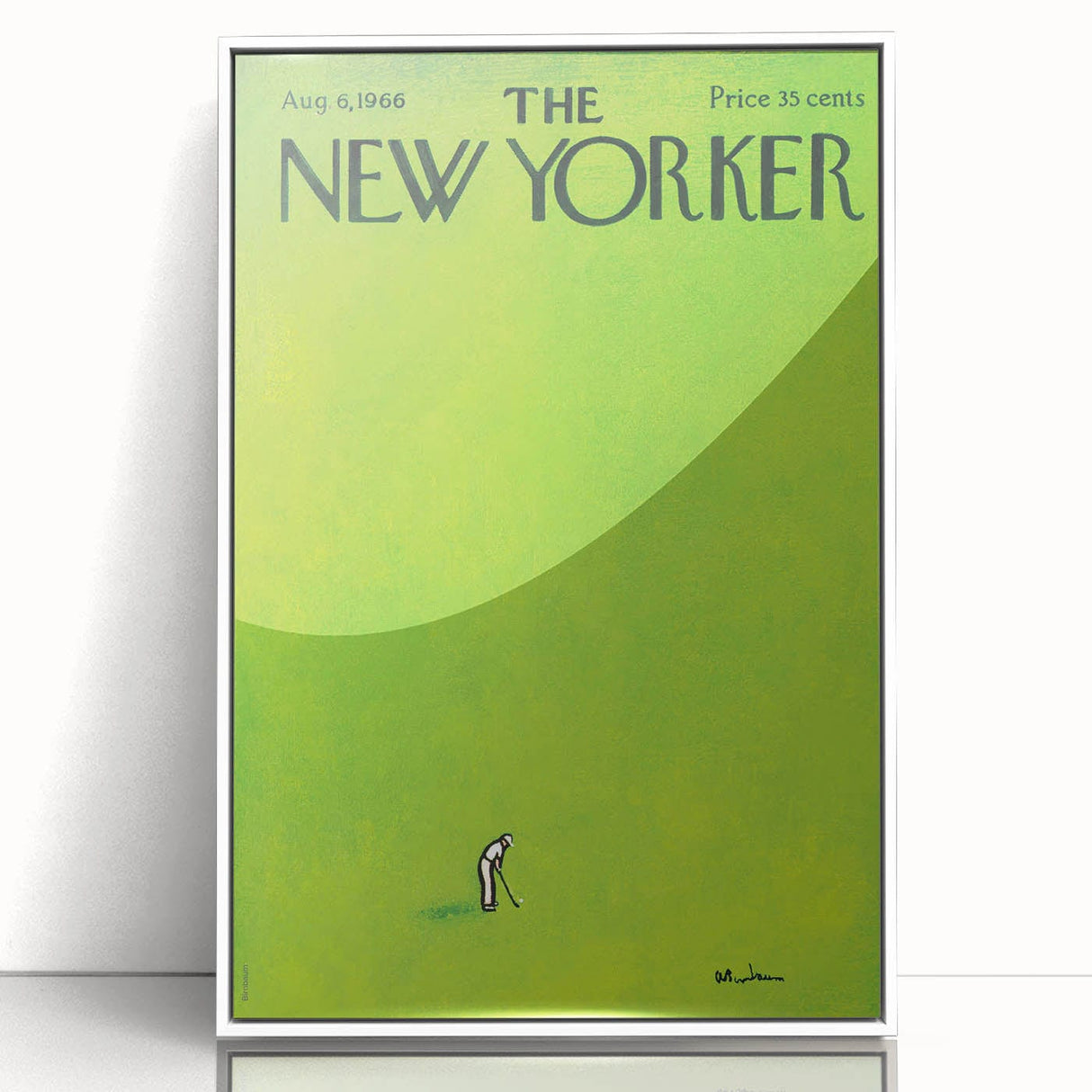 Vintage New Yorker Poster – Golfer on Green Field Art Print
