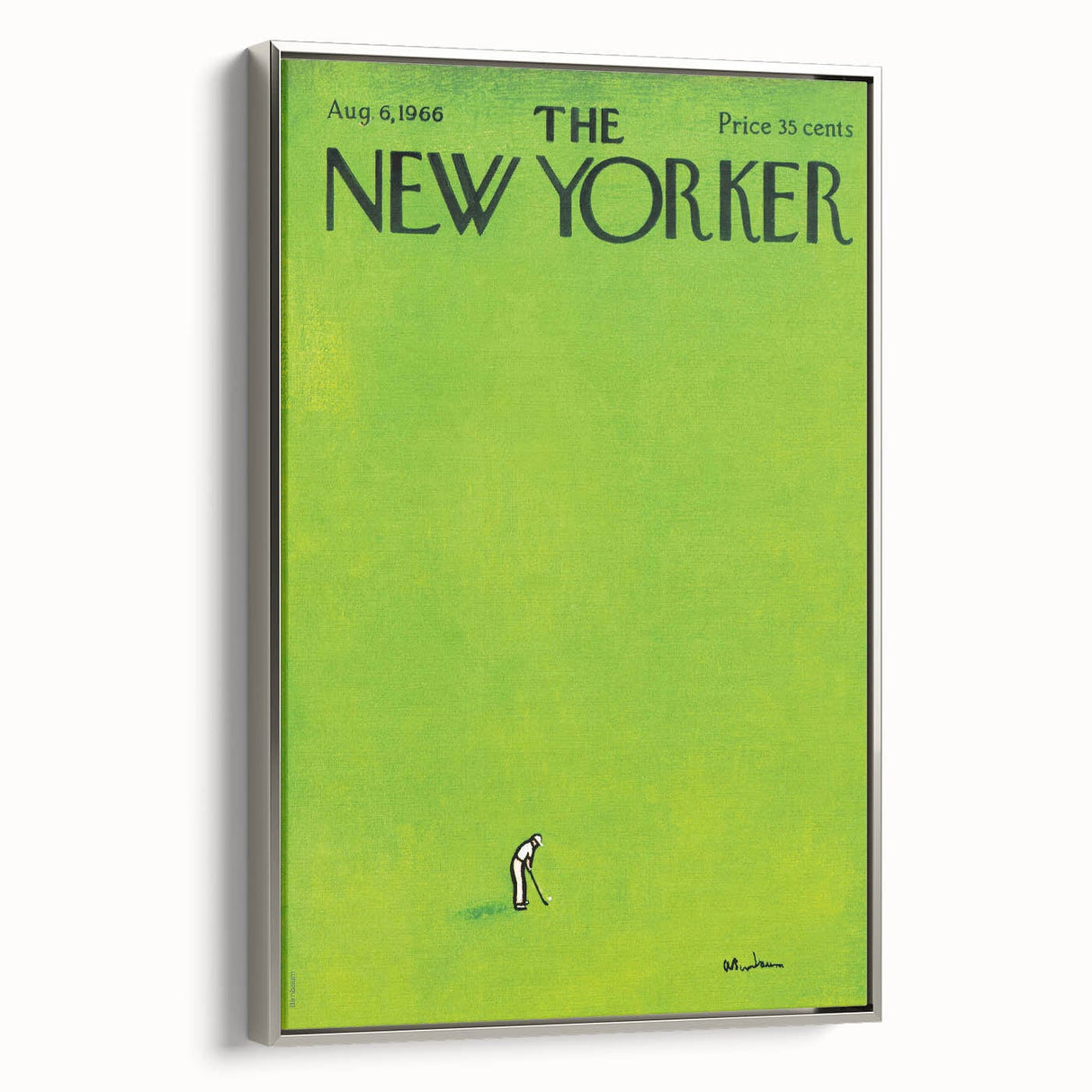 Vintage New Yorker Poster – Golfer on Green Field Art Print