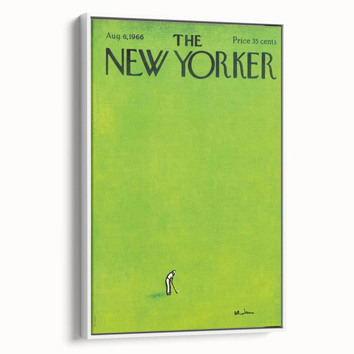 Vintage New Yorker Poster – Golfer on Green Field Art Print