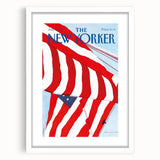 Vintage New Yorker Poster – American Flag in the Wind Art Print