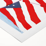 Vintage New Yorker Poster – American Flag in the Wind Art Print