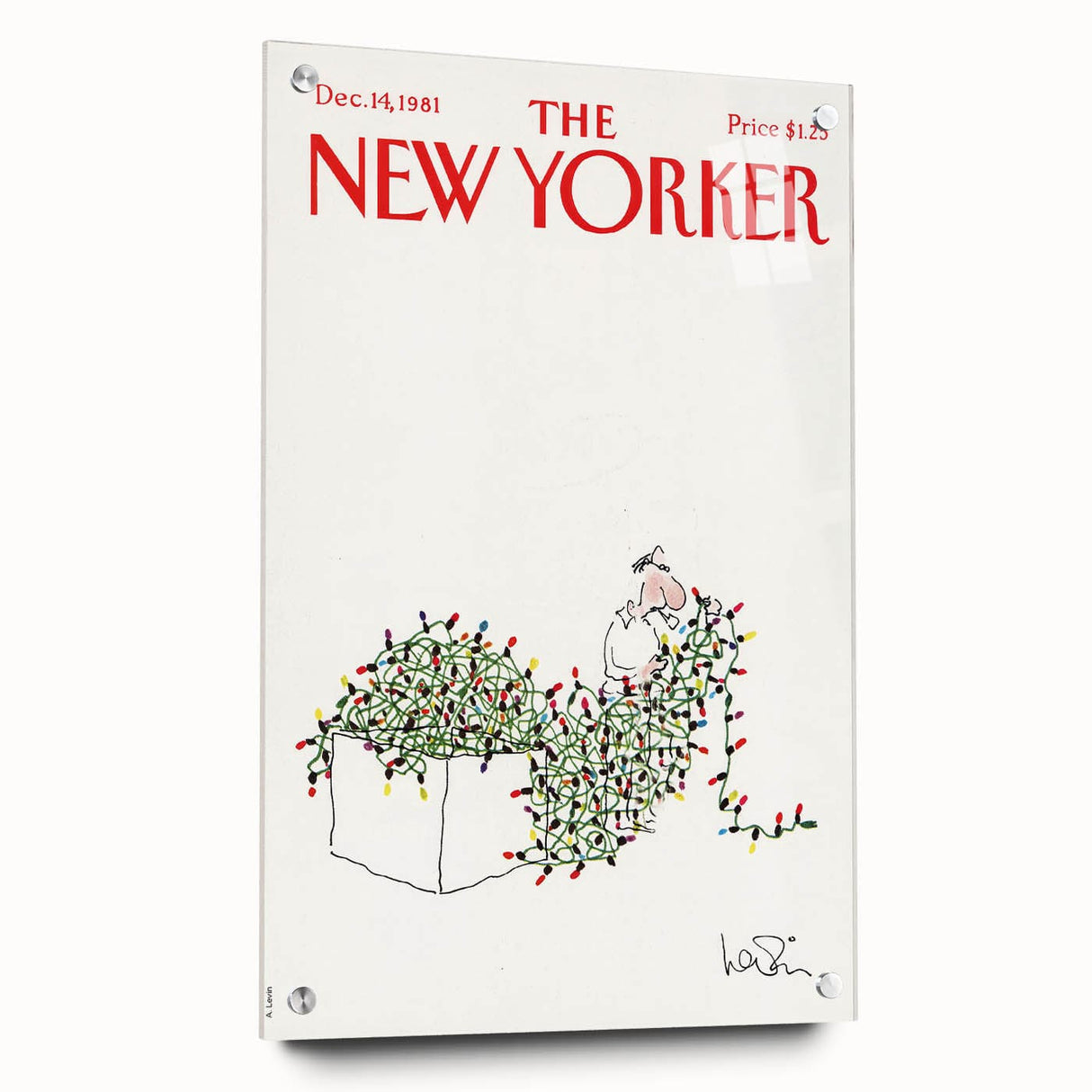 Vintage New Yorker Poster - Iconic Christmas Lights Illustration