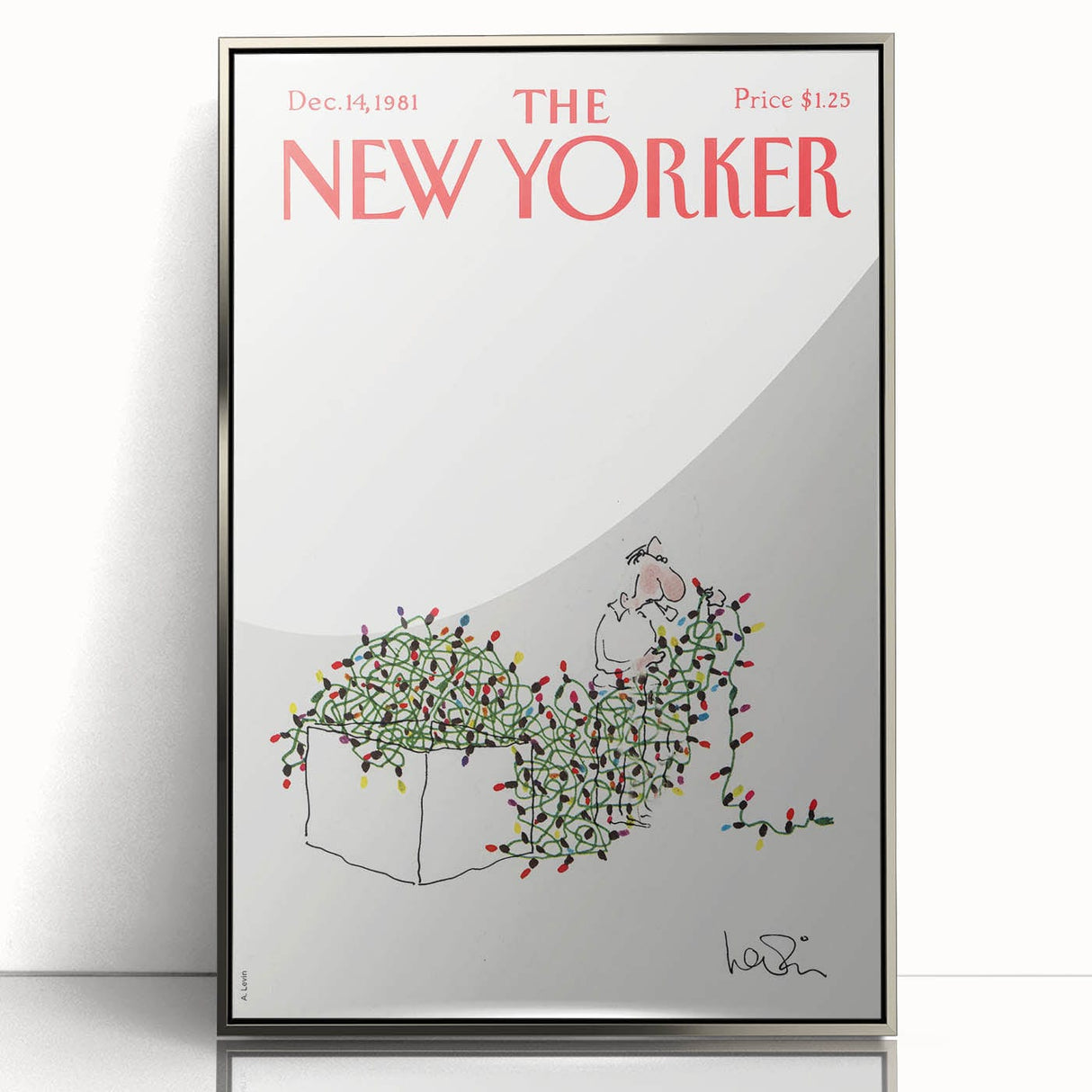 Vintage New Yorker Poster - Iconic Christmas Lights Illustration